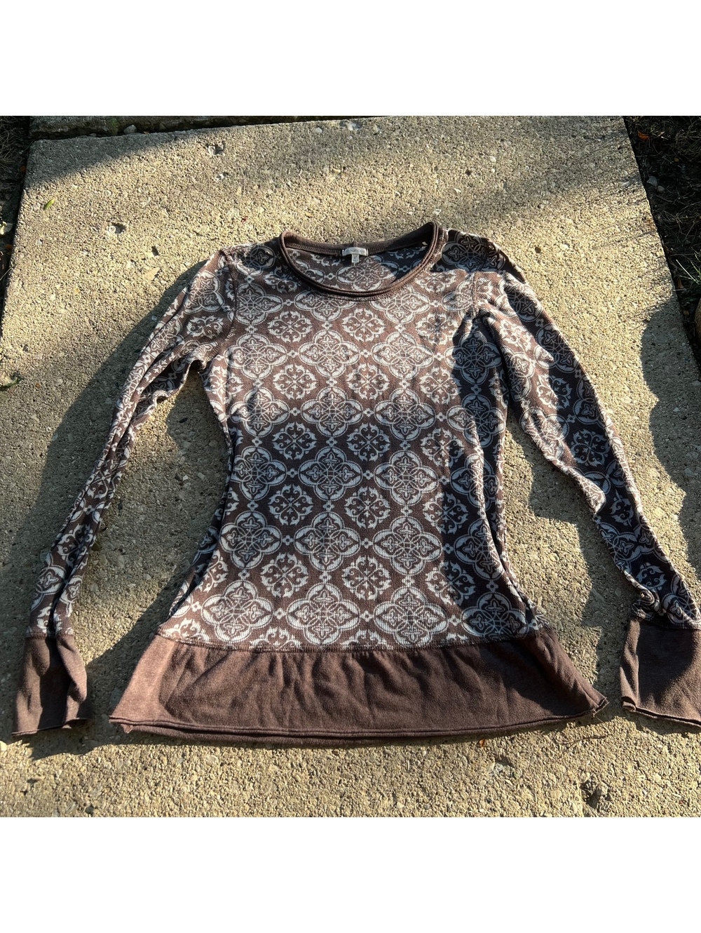 Y2K print fitted long sleeve